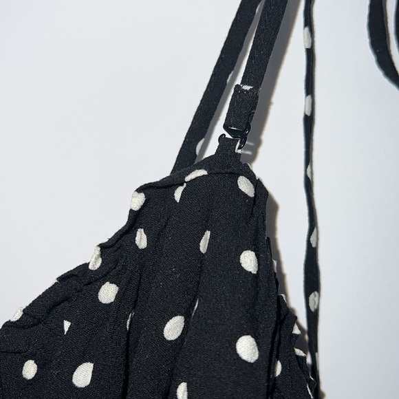 Free PEOPLE Black Polka dot Cutie Crossing Bandeau Crop Top size 8 - Picture 5 of 14